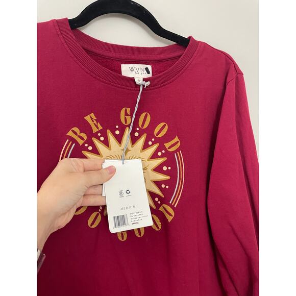 NWT WVN 100% Organic Cotton Loungewear Earthy Crew Neck Valley Sweatshirt M‎ - Picture 4 of 10